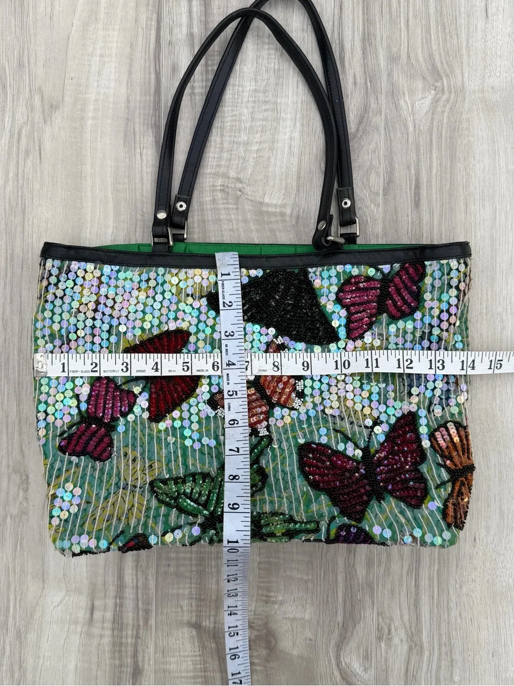Christiana Butterfly Sequin Tote Bag